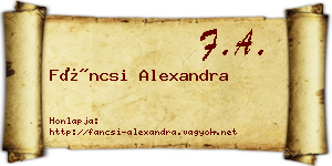 Fáncsi Alexandra névjegykártya
